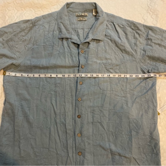 Batik Bay Button Down Short Sleeve Men’s Shirt 2XLT 100% Silk Machine Washable - Picture 6 of 8